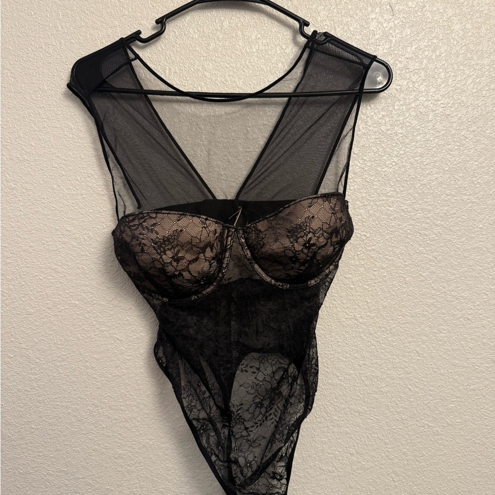 Victoria's Secret Black Lace Bodysuit